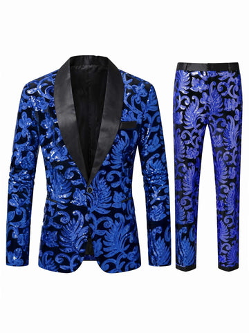 Men's Standard Fit Single Breasted One-button 2 Pieces Party Suits