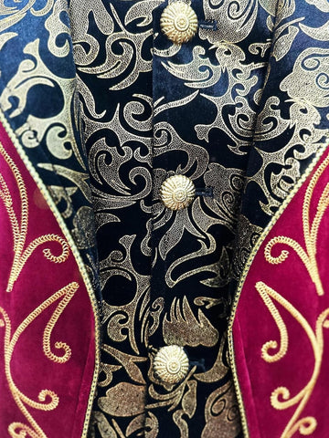 Men's Steampunk Vintage Exquisite Floral Coat Tuxedo Suit