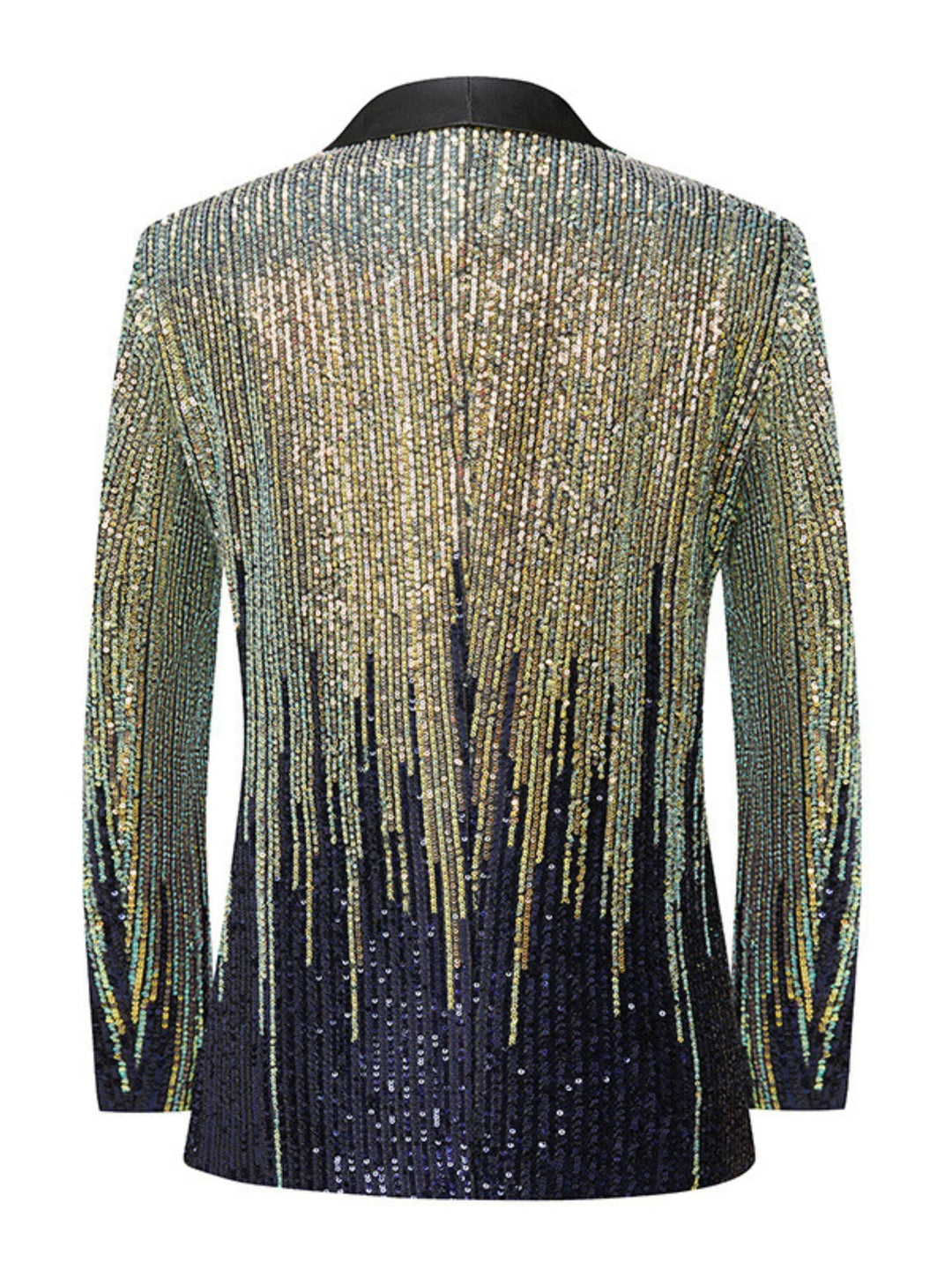 Men's Fashional Gradient Sequins Sparkling Single Button Wedding c