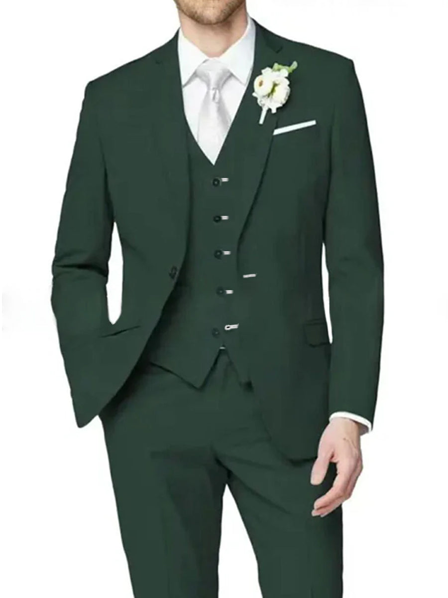 Lilac Men's Formal Notch Tailored Fit Single Breasted One-button Wedding Party Suits