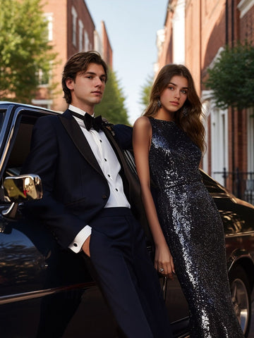 Men's Single Breasted One-button Peaked Lapel Luxurious Prom Party Suits