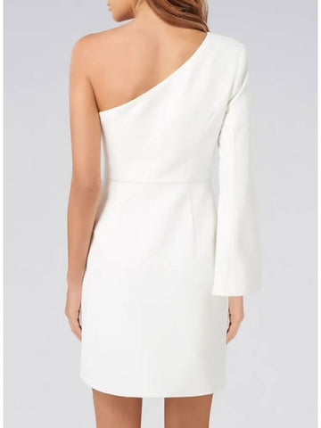 Sheath/Column One Shoulder Long Sleeve Homecoming Dresses