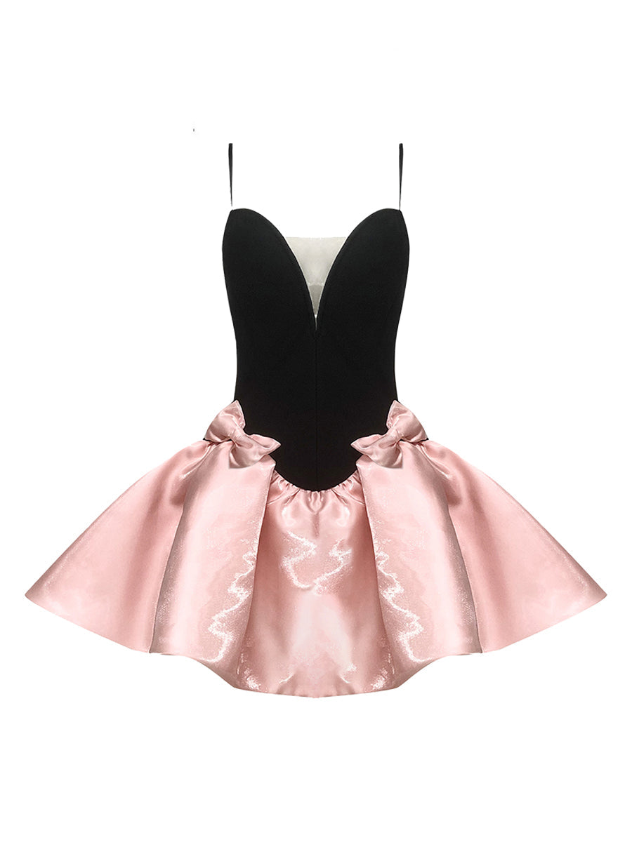A-Line/Princess Spaghetti Straps Sleeveless Sweet Mini/Short Homecoming Dresses with Bow