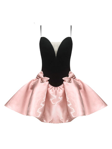A-Line/Princess Spaghetti Straps Sleeveless Sweet Mini/Short Homecoming Dresses with Bow