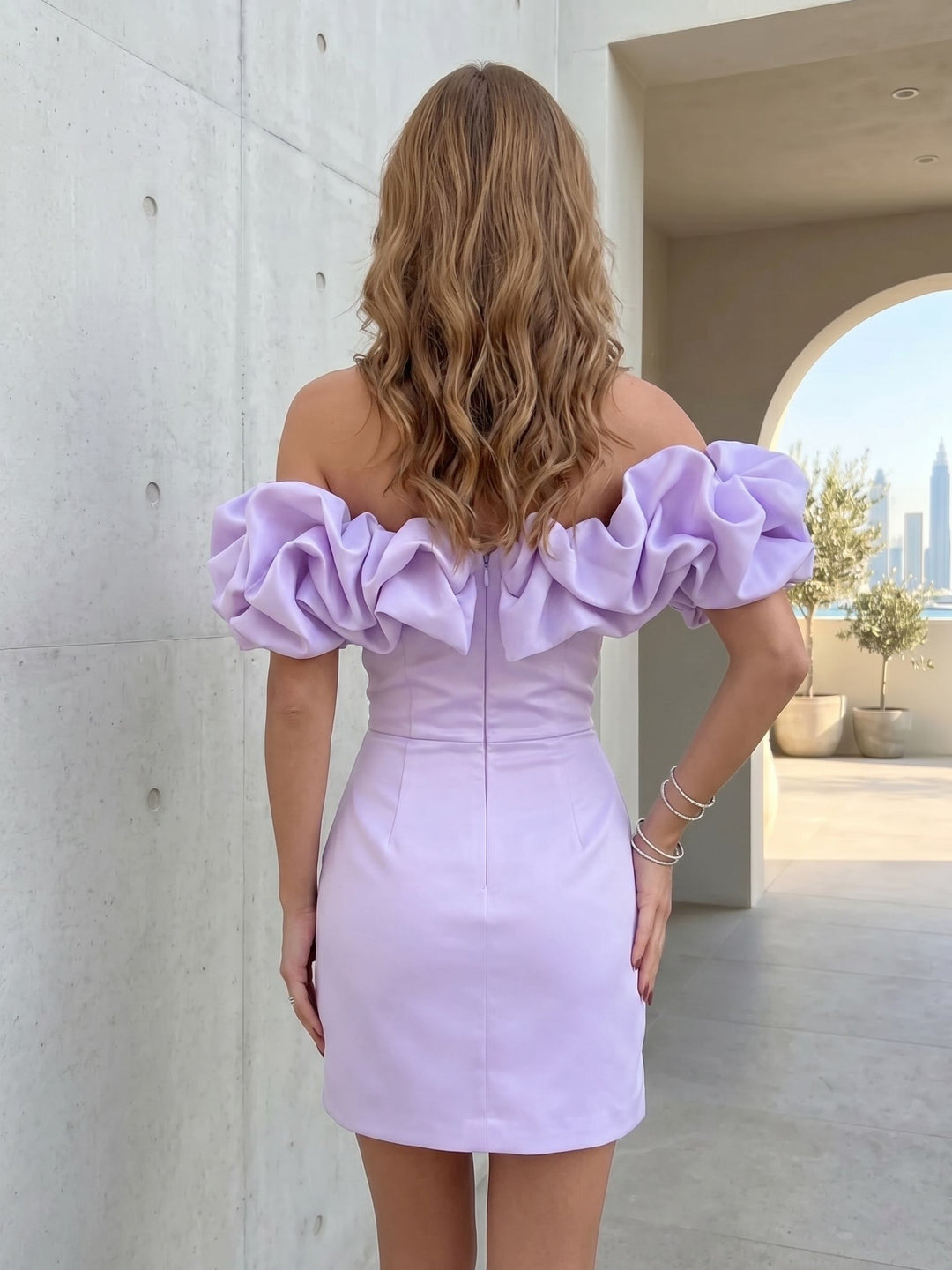A-Line/Princess Homecoming Dress Elegant Ruffle Off-The-Shoulder Sleeveless Short/Mini Matte Satin Homecoming Dresses