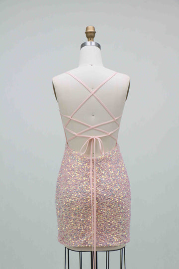 Sheath/Column Spaghetti Straps Sleeveless Short/Mini Homecoming Dresses Floral with Sequins