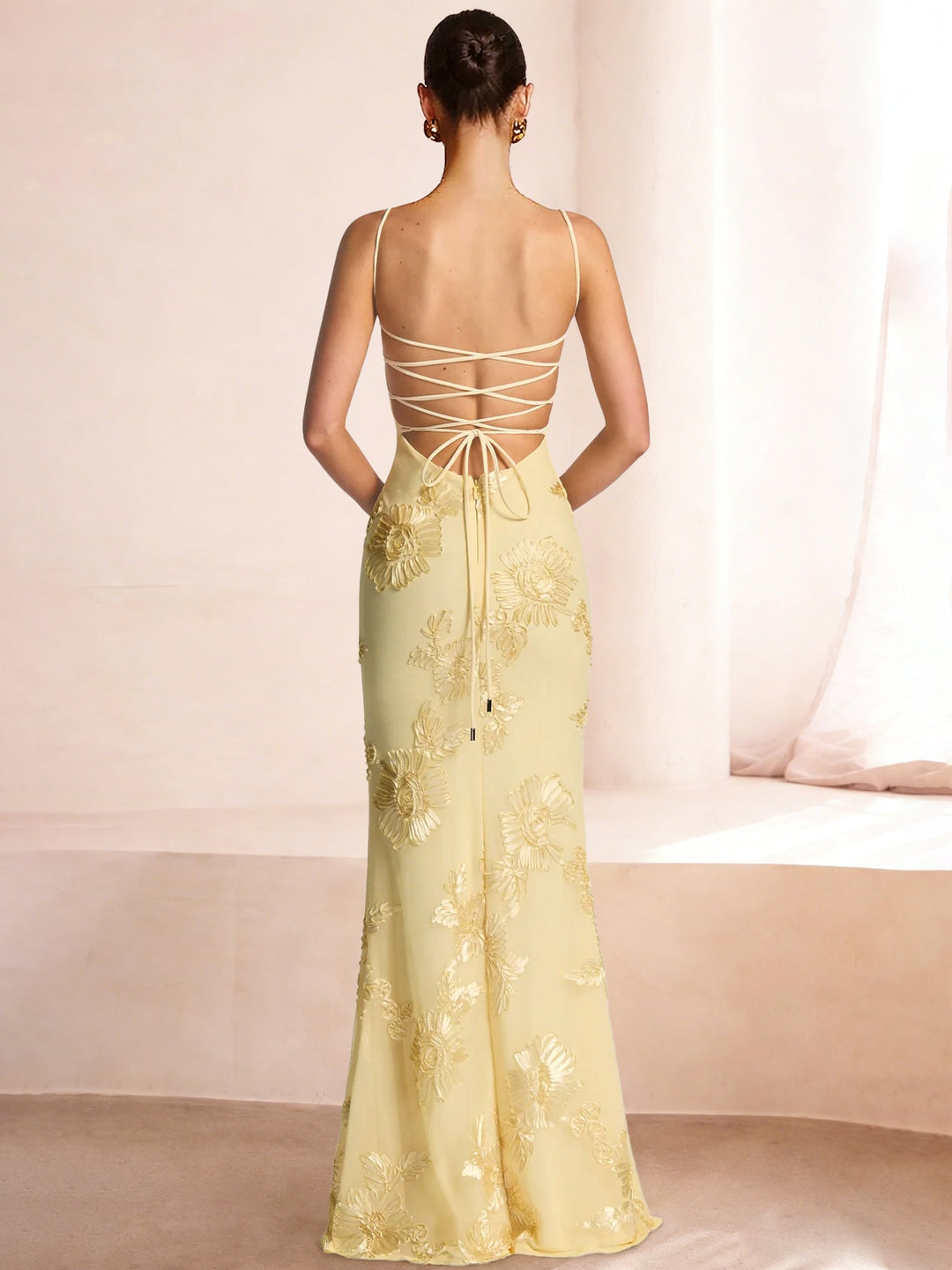 Sheath/Column Long Prom Dresses Basque Waist Spaghetti Straps&Sweetheart Sleeveless Floor-length With Flower Appliques