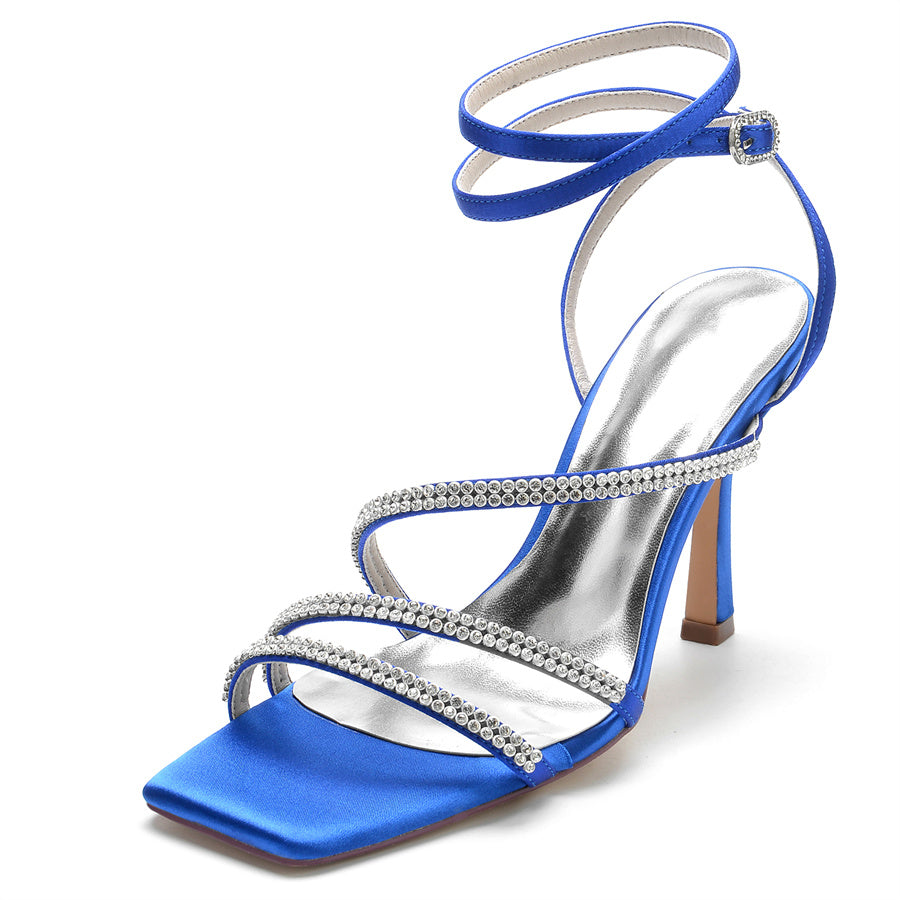 Women's Wedding Shoes Opened Toe High Heel Unique Design Bridal Shoes with Crystal