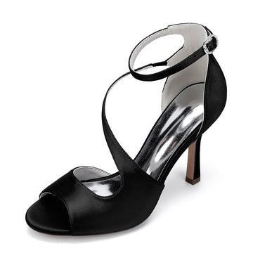 Women's Wedding Shoes Peep Toe High Heel Ankle Strap Bridal Shoes