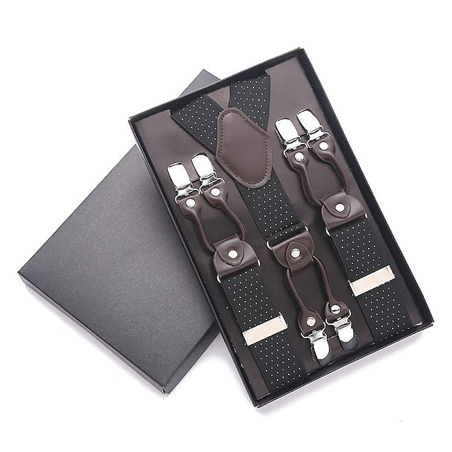 Men's Solid Color Suspender Polyester Nylon Metal Buckle