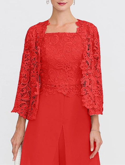 Women's Wedding Guest 3/4 Length Sleeves Floral Lace Bolero Coats / Jackets