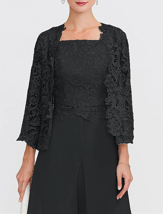 Women's Wedding Guest 3/4 Length Sleeves Floral Lace Bolero Coats / Jackets