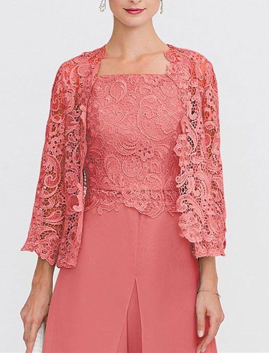 Women's Wedding Guest 3/4 Length Sleeves Floral Lace Bolero Coats / Jackets