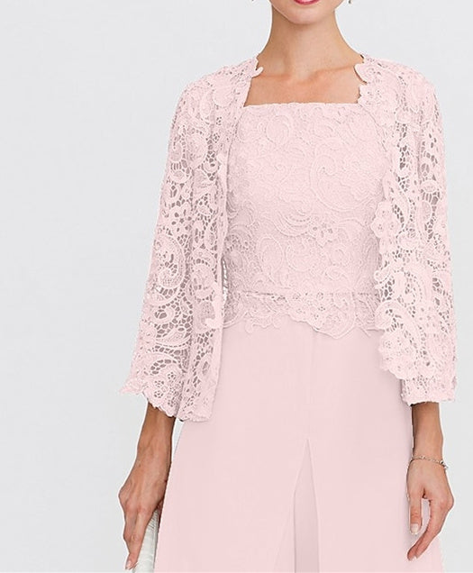 Women's Wedding Guest 3/4 Length Sleeves Floral Lace Bolero Coats / Jackets