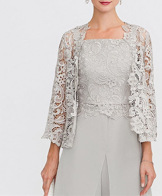 Women's Wedding Guest 3/4 Length Sleeves Floral Lace Bolero Coats / Jackets