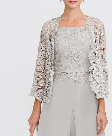 Women's Wedding Guest 3/4 Length Sleeves Floral Lace Bolero Coats / Jackets