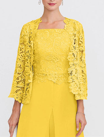 Women's Wedding Guest 3/4 Length Sleeves Floral Lace Bolero Coats / Jackets