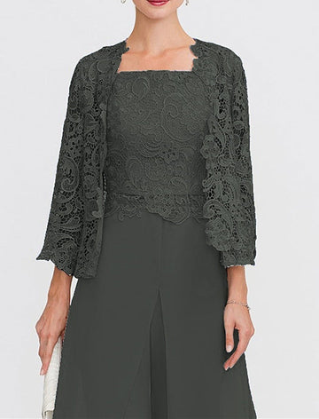 Women's Wedding Guest 3/4 Length Sleeves Floral Lace Bolero Coats / Jackets