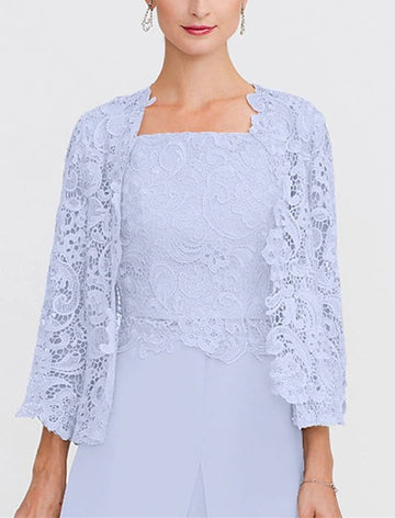 Women's Wedding Guest 3/4 Length Sleeves Floral Lace Bolero Coats / Jackets