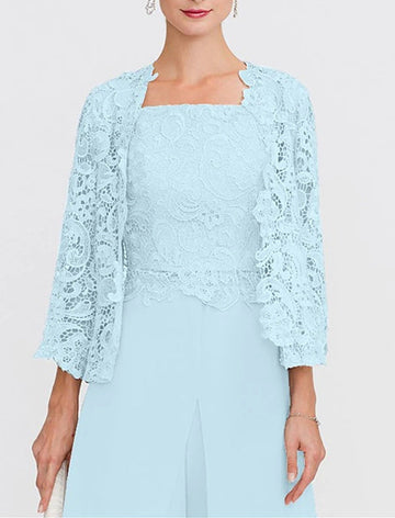 Women's Wedding Guest 3/4 Length Sleeves Floral Lace Bolero Coats / Jackets