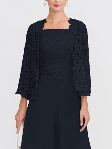 Women's Wedding Guest 3/4 Length Sleeves Floral Lace Bolero Coats / Jackets