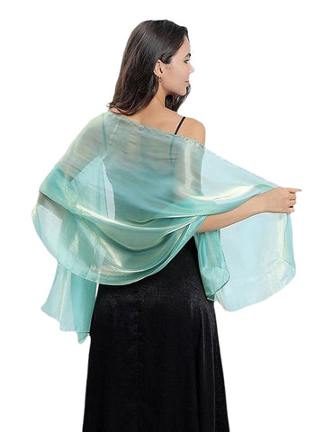 Women's Sheer Pure Color Silk Soft Wedding Formal Shawl