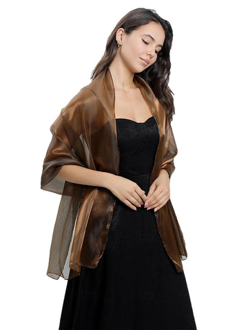 Women's Sheer Pure Color Silk Soft Wedding Formal Shawl