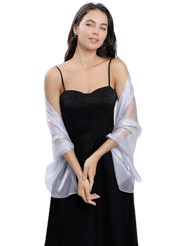 Women's Sheer Pure Color Silk Soft Wedding Formal Shawl