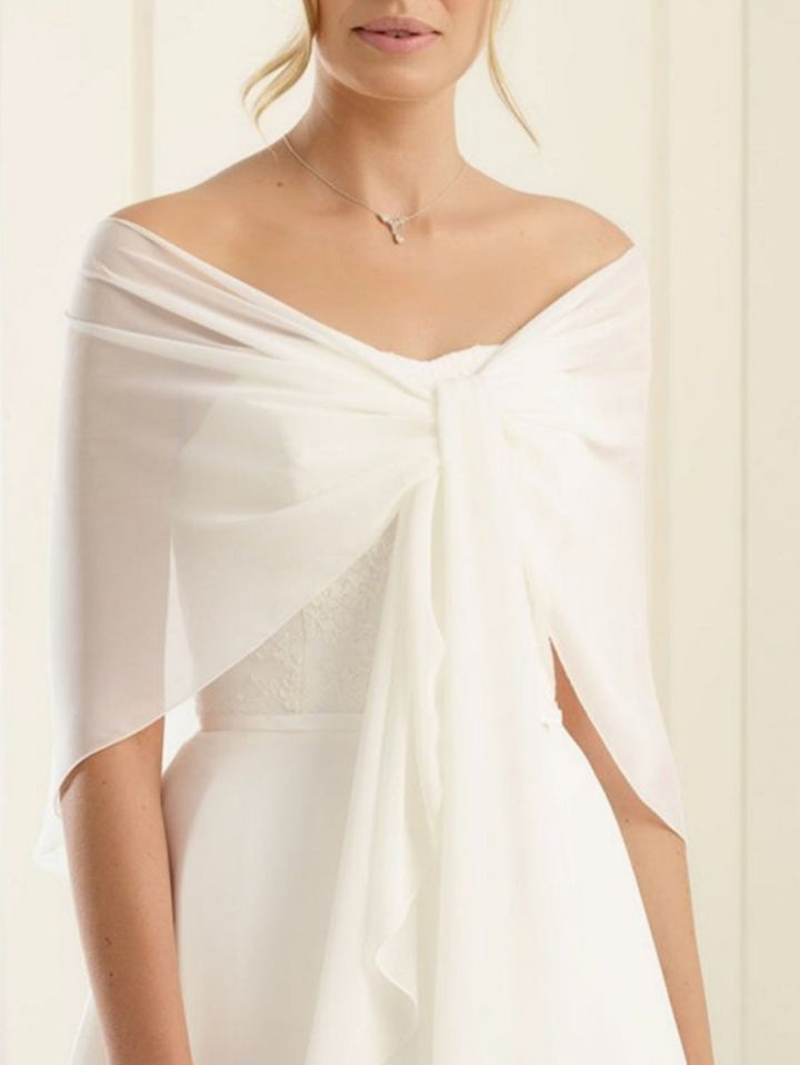 Chiffon Sleeveless Wraps See Through with Pure Color