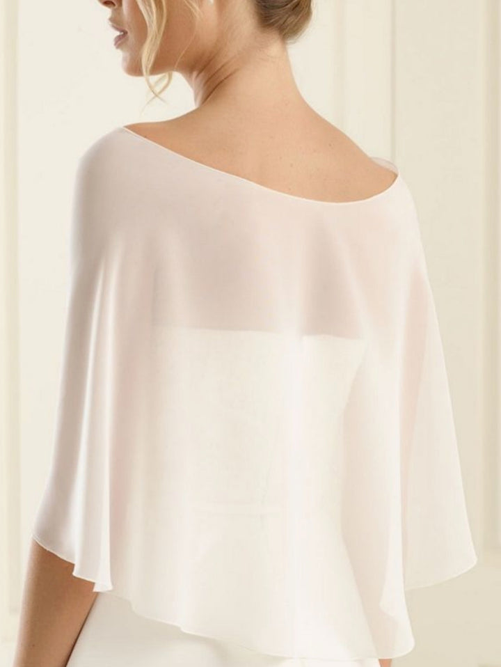 Chiffon Sleeveless Wraps See Through with Pure Color