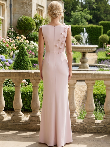 A-Line Evening Dresses Elegant Floral Sleevelss Floor-Length Spaghetti Straps Pink Summer Dress