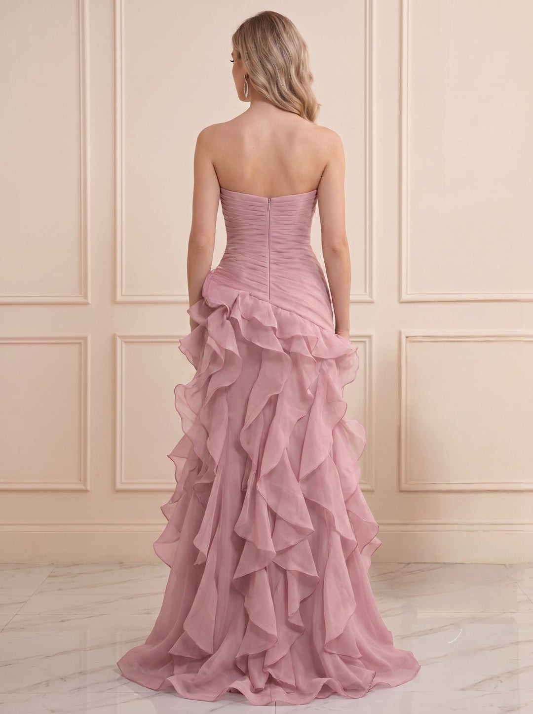 Trumpet/Mermaid Sweetheart Sleeveless Lace Chiffon Floor-Length Evening Dresses