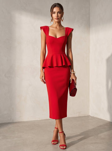 Sheath/Column Cocktail Dresses Square Collar Stretch Satin Formal Ankle-Length Sleeveless Ruched Dresses