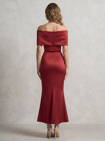 Trumpet/Mermaid Cocktail Dresses Off-the-Shoulder Acetate Satin Velvet Dresses