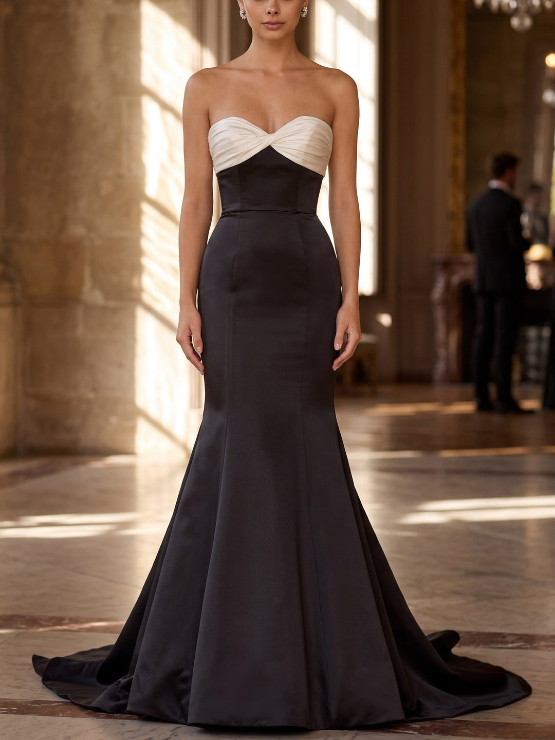 Trumpet/Mermaid Evening Dresses Satin Sweetheart Sleeveless Floor-Length With Back Zipper