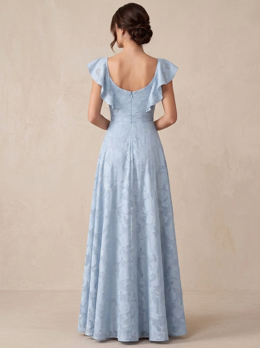 A-Line Evening Dress Chiffon Sweetheart Short Sleeves Floor-length With Ruched Ruffles