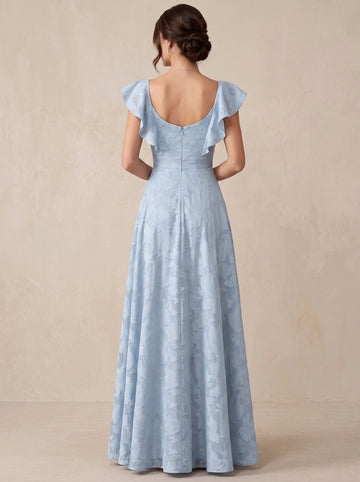 A-Line Evening Dress Chiffon Sweetheart Short Sleeves Floor-length With Ruched Ruffles