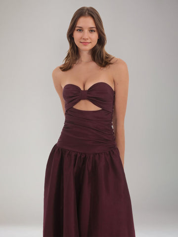 A-Line/Princess Strapless Sleeveless Floor-Length Ruffles &Ruched Prom Dresses