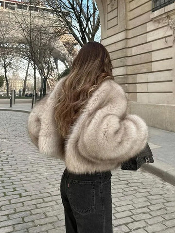 Women's Luxury Faux Fur Cropped Jacket