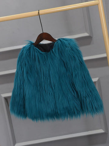 Women’s Faux Fur Long Sleeves Winter Warm Short Jackets