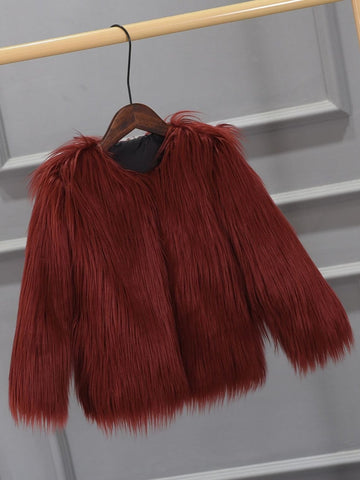 Women’s Faux Fur Long Sleeves Winter Warm Short Jackets