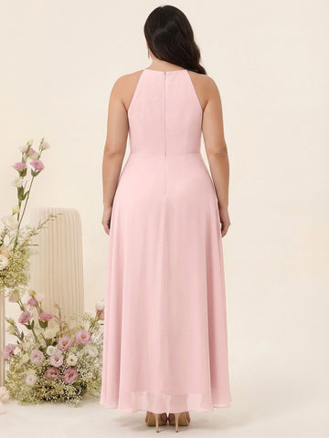 A-Line/Princess Spaghetti Straps Sleeveless Ruffles Asymmetrical Plus Size Bridesmaid Dresses
