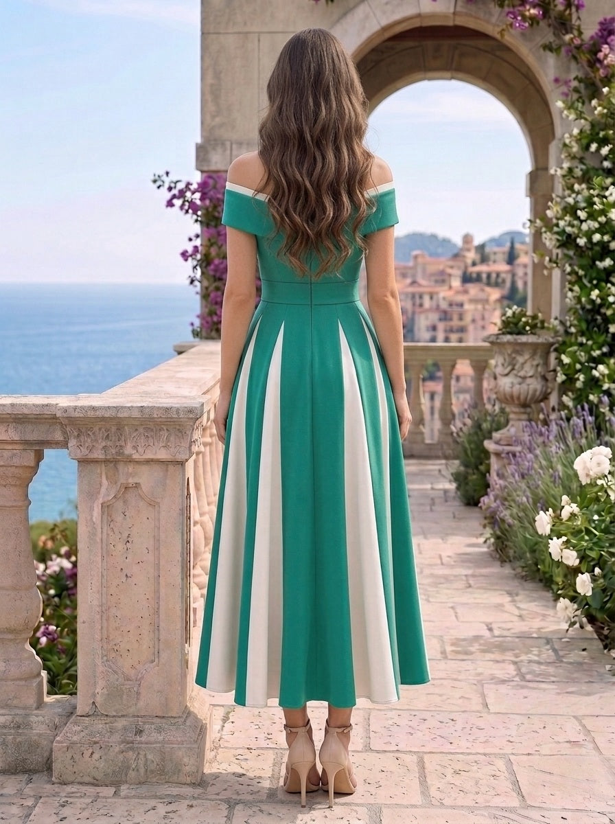 A-Line/Princess Off-the-Shoulder Stretch Satin Mother of the Bride Dresses Tea-Length Sleeveless Sash