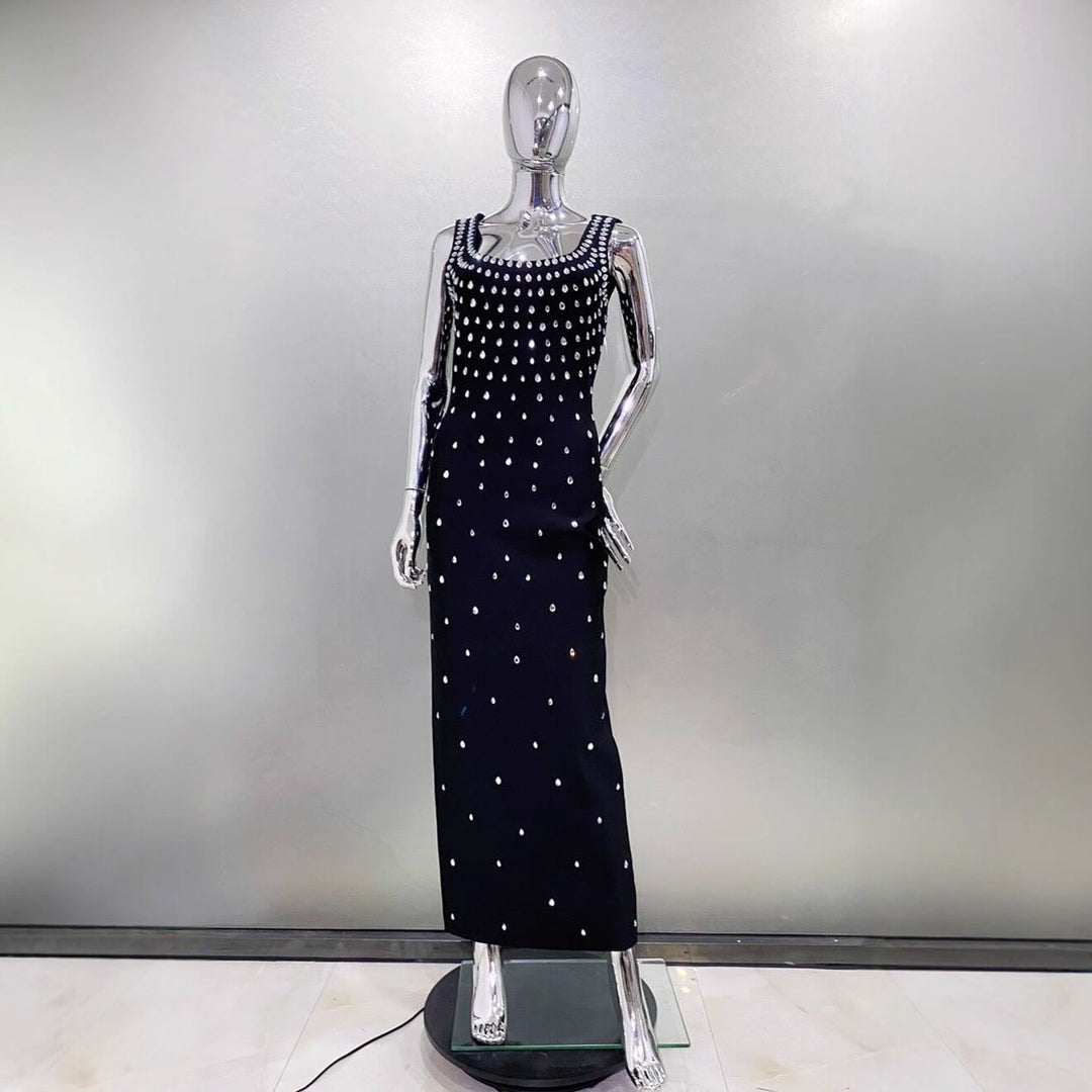 Mermaid Cocktail Dress Rhinestone Party Sleeves Ankle Length Off The Shoulder Crepe