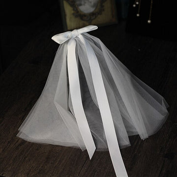 Two-tier Sweet Style Wedding Veils with Satin Bow