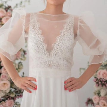 Organza Wedding Wraps With Ruffles For Wedding