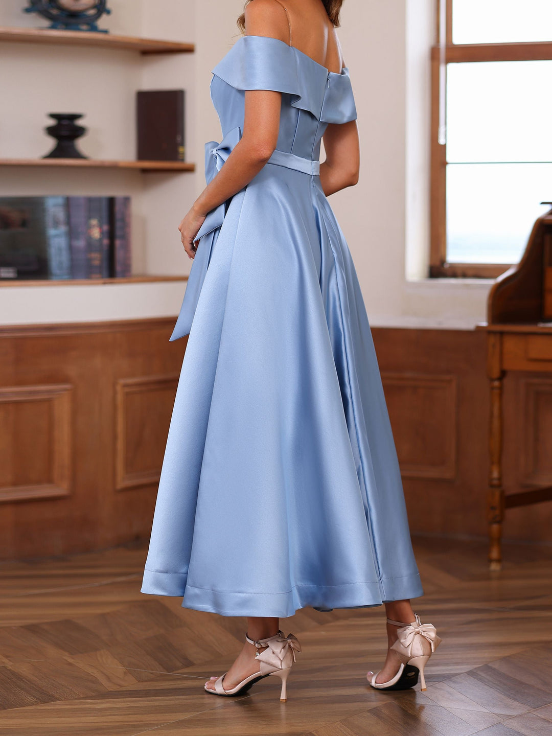 A-Line/Princess Off-the-Shoulder Sleeveless Ankle-Length Mother of the Bride Dresses with Pockets