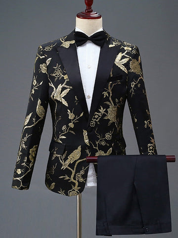 Men's Tailored Fit Single Breasted One-button 2 Pieces Homecoming Party Suits