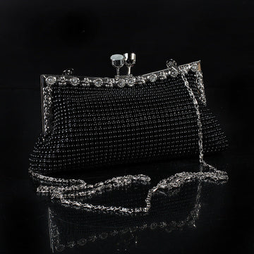 Cat's Eye Diamond-Encrusted Aluminum Sheet Clutch Bags