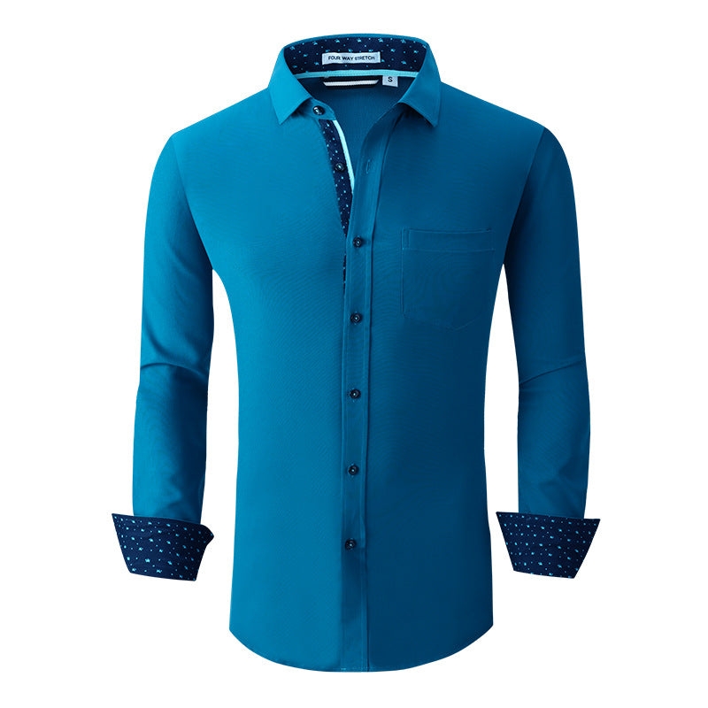 Men's Classic Long Sleeves Solid Color Shirt